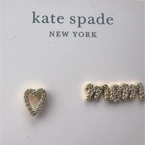 kate spade::MOM Heart Cubic Zirconia Pavé Mismatched Stud Earrings::Mother's Day